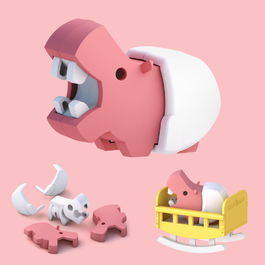 【HALFTOYS】 3D動物寶寶 河馬寶寶HIPPO BABY